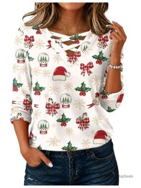 Criss Cross V Neck Long Sleeve Blouse Casual Top